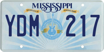 MS license plate YDM217