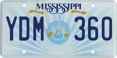 MS license plate YDM360
