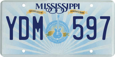 MS license plate YDM597