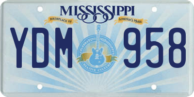 MS license plate YDM958