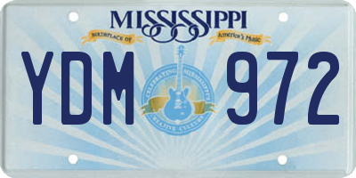 MS license plate YDM972