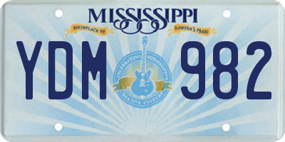 MS license plate YDM982