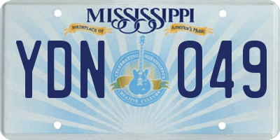 MS license plate YDN049