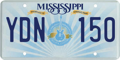 MS license plate YDN150