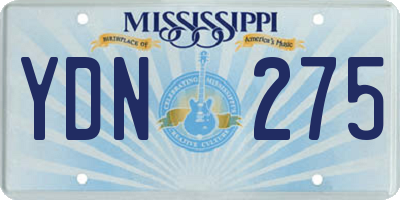 MS license plate YDN275