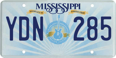 MS license plate YDN285