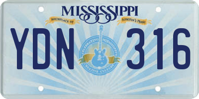 MS license plate YDN316