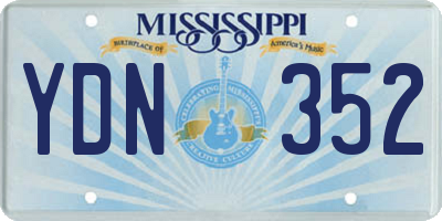 MS license plate YDN352
