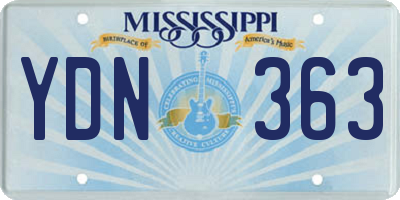 MS license plate YDN363