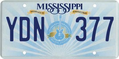 MS license plate YDN377