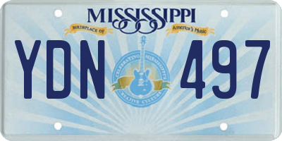 MS license plate YDN497