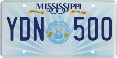 MS license plate YDN500