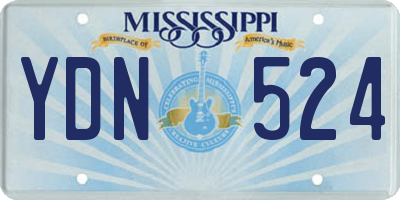 MS license plate YDN524