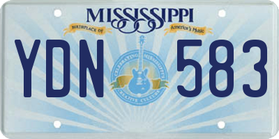 MS license plate YDN583