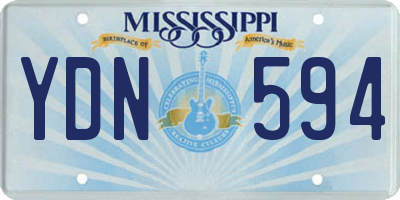 MS license plate YDN594
