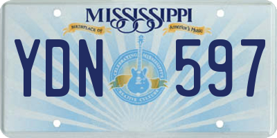 MS license plate YDN597