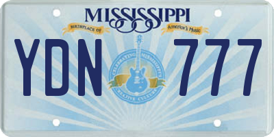 MS license plate YDN777