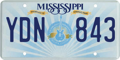 MS license plate YDN843