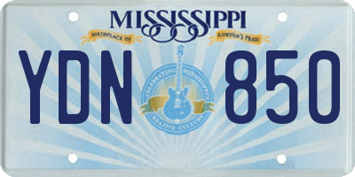 MS license plate YDN850