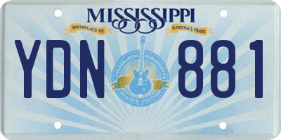 MS license plate YDN881