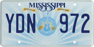 MS license plate YDN972