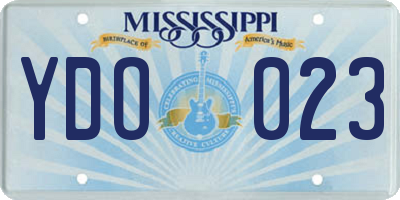 MS license plate YDO023