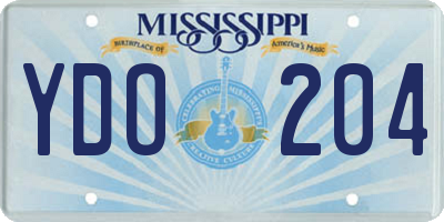 MS license plate YDO204