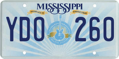 MS license plate YDO260