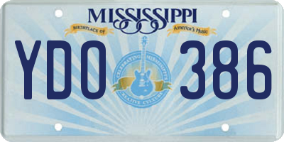 MS license plate YDO386