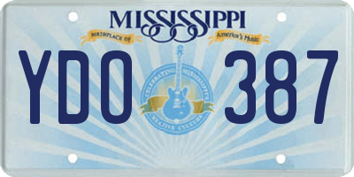 MS license plate YDO387