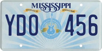 MS license plate YDO456