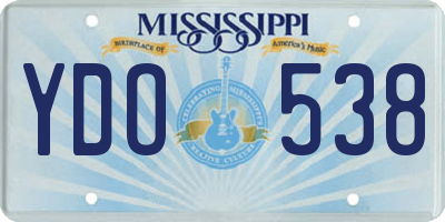 MS license plate YDO538