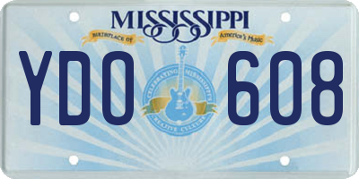 MS license plate YDO608