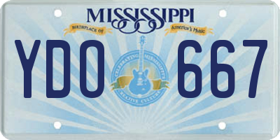 MS license plate YDO667