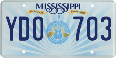 MS license plate YDO703