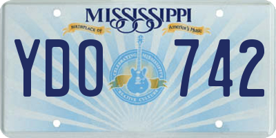 MS license plate YDO742