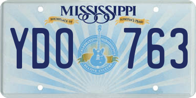 MS license plate YDO763