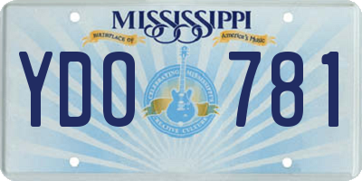 MS license plate YDO781