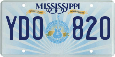 MS license plate YDO820