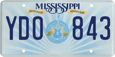 MS license plate YDO843