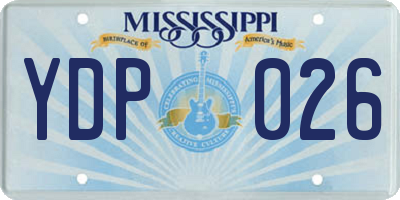 MS license plate YDP026