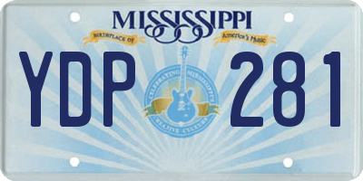 MS license plate YDP281