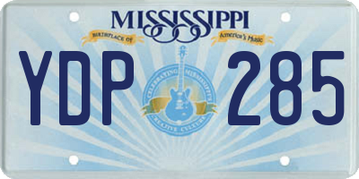 MS license plate YDP285
