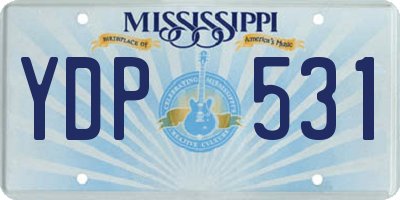 MS license plate YDP531