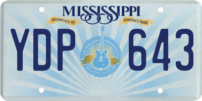MS license plate YDP643
