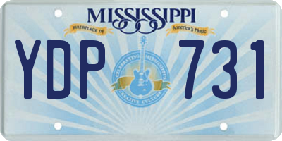 MS license plate YDP731
