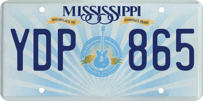 MS license plate YDP865