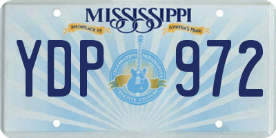 MS license plate YDP972