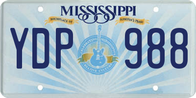MS license plate YDP988