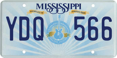 MS license plate YDQ566